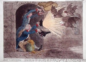 Fladdermus fånga av James Gillray