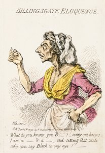 Billingsgate Eloquence, utgiven av Hannah Humphrey 1795 handkolorerad gravyr detalj av 191281