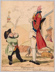 Bombardinian, konfererar om statliga angelägenheter med en i ämbetet, pub. 1779 (handfärgad gravyr)
