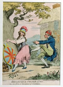 Britannia in French Stays, or Re-Form at the Expense of Constitution, utgiven av Hannah Humphrey 1793 (handkolorerad etsning)