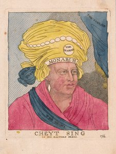 Cheyt Sing in his Eastern Dress, pub. 1786 (handfärgad gravyr)