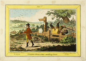 Cockney Sportsmen Marking Game av James Gillray