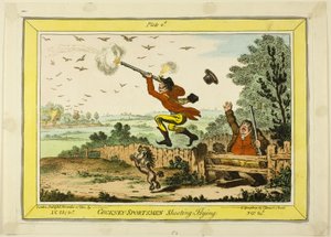 Cockney sportmän som skjuter flygande av James Gillray