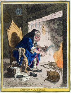 Comfort to the Corns, utgiven av Hannah Humphrey 1800 (handfärgad etsning)