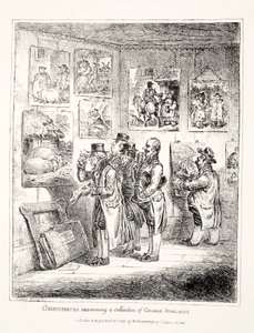 Konnässörer undersöker en samling av George Morlands, 1807 av James Gillray