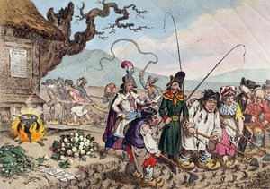 Konsekvenser av en framgångsrik fransk invasion, eller Vi lär de engelska republikanerna att arbeta av James Gillray