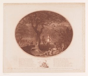 Dansande man och kvinna under ett träd The Village Train (titel på objekt) av James Gillray
