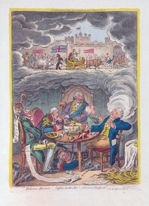 Delicious Dreams: Castles in the Air! - Glorious Prospects!, pub. 1808 (handfärgad gravyr)