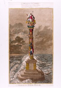 Design för Naval Pillaren, 1800 (färgad etsning)
