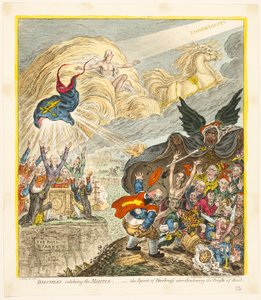 Lärjungar som fångar manteln av James Gillray
