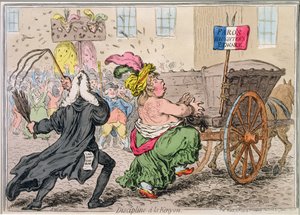 Discipline a la Kenyon, utgiven av Hannah Humphrey 1797 (handkolorerad etsning)