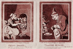 "Bonde George och hans fru": Karikatyr av George III av James Gillray