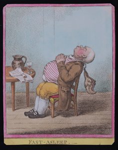 Fast Asleep, utgiven av Hannah Humphrey 1806 (handkolorerad etsning) (se även 189789)