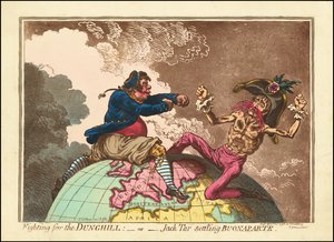 Kampen om Dunghill - eller - Jack Tar som gör upp med Buonaparte av James Gillray