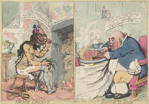 Fransk frihet. British Slavery, 21 december 1792, 21 december 1792. av James Gillray