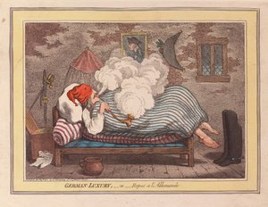 German Luxury eller Repos a LAllemande, pub. 1800 (handfärgad gravyr)