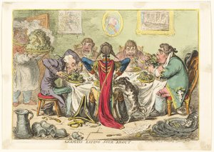Tyskarna äter surkål av James Gillray
