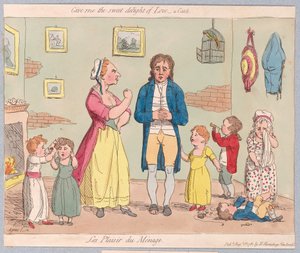 Ge mig kärlekens söta glädje, en fångst, pub. 1781 (handfärgad gravyr)