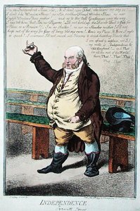 Independence, eller Tyrwhitt Jones, publicerad av Hannah Humphrey 1799 (handfärgad etsning) av James Gillray