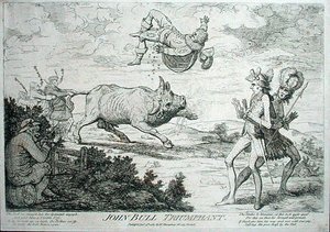 John Bull Triumphant, publicerad av William Humphrey 1780 (etsning) av James Gillray