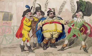 Kung Henrik IV: sista scenen, utgiven av S.W. Fores 1788 (handkolorerad etsning)