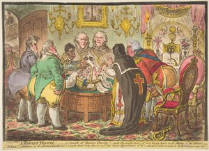 Lenfant Trouvé:-ett exempel på romersk välgörenhet!-eller-oturen att inte bli född med..., 19 maj 1808. av James Gillray