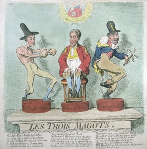 Les Trois Magots, utgiven av Hannah Humphrey 1791 (handkolorerad etsning)