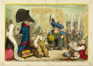 Lilliputian-ersättare, utrustning för offentlig tjänst av James Gillray