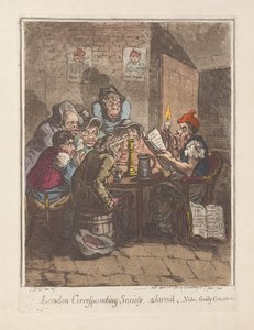 London Corresponding Society, alarmerad, se. Guilty Consciences, pub. 1796 (handfärgad gravyr)