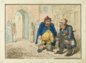Möte med olycklig Citoyen av James Gillray