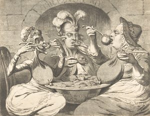 Monstruösa kråkor vid en ny koalitionsfest, 29 maj 1787, 29 maj 1787. av James Gillray