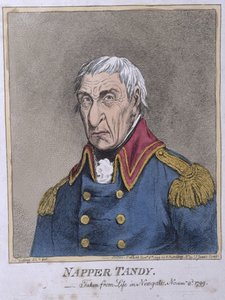 Napper Tandy (1740-1803) publicerad av Hannah Humphrey 1799 (handkolorerad etsning)