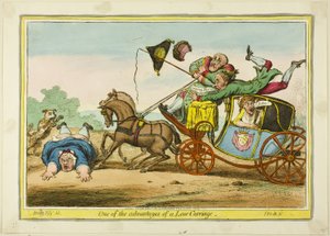 En av fördelarna med en låg vagn av James Gillray