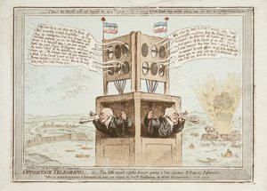 Opposition Telegraphs, eller The Little Second Sighted Lawyer som ger ett sant exemplar av patriotisk information, 21 juni 1798 av James Gillray