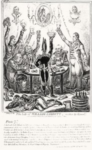Tallrik 7, från The Life of William Cobbett, skriven av honom själv, pub. av H. Humphrey, 1809 av James Gillray