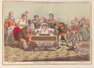 Spelar i Parts, pub. 1801 (handfärgad gravyr)