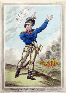 Porträtt av en irländsk hövding, hämtad från livet på Wexford, pub. av H. Humphrey, 10 juli 1798 (se 105459 för bundw)
