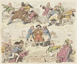 Sans-culottes matar Europa med frihetens bröd, 1793 Sans-culottes, matar Europa med Frihetens bröd (titel på objektet) av James Gillray
