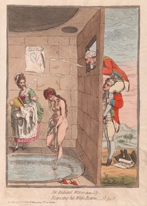 Sir Richard Worse-than-Sly, Exposing his Wifes Bottom - O fye!, pub. 1782 (handfärgad gravyr)