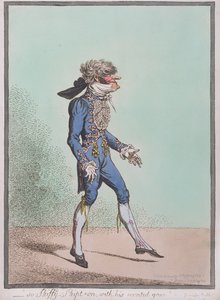 "So Skiffy-Skipt-on, with his wonted grace" publicerad av Hannah Humphrey år 1800 (handkolorerad etsning)