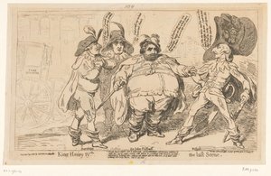 Spotprent på Charles Fox, 1788 Kung Henrik IV. Den sista scenen (titel på objekt) av James Gillray