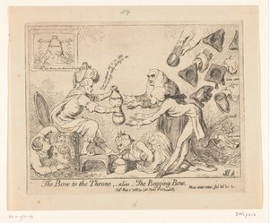 Spotprent på Warren Hastings, 1788 Bågen till tronen, -alias- Den tiggande bågen av James Gillray
