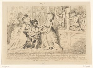 Tecknad film om engelsk inrikespolitik, 1788 Harry Jenkins, The Masculine & Feminine Bellow Mender av James Gillray