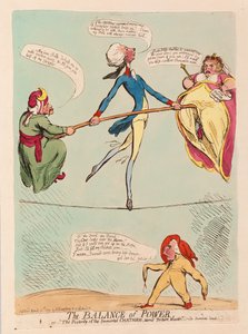 The Balance of Power eller The Posterity of the Immortal Chatham, blir Posture Master, pub. 1791 (handfärgad gravyr)