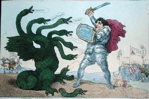 The Champion of the People, publicerad av William Humphrey (handfärgad etsning) av James Gillray