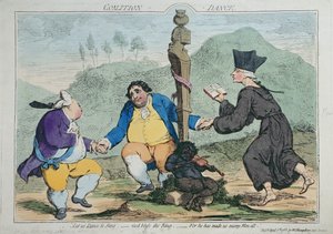 The Coalition-Dance, publicerad av William Humphrey 1783 (handfärgad etsning)