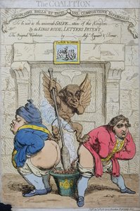 The Coalition, publicerad av G. Humphrey 1783 (handfärgad etsning)