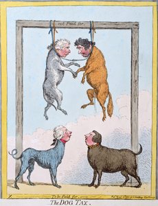 The Dog Tax, publicerad av Hannah Humphrey 1796 (handfärgad etsning)