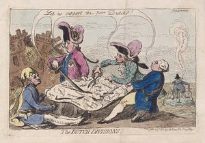 The Dutch Divisions, pub. 1787 (handfärgad gravyr) av James Gillray