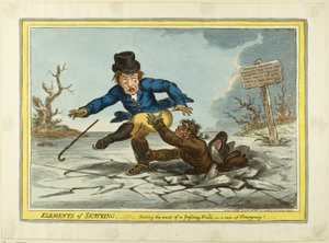 Skridskoåkningens element: Att göra det bästa av en passerande vän av James Gillray
